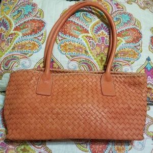 Fossil 1954 Orange Weaved Leather Purse